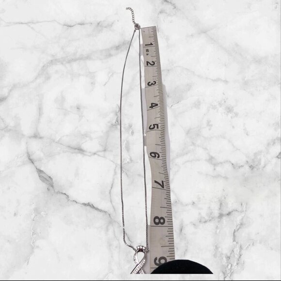 Infinity Pendant Necklace With Cubic Zirconia On Sterling Silver Chain For Women - Picture 3 of 11